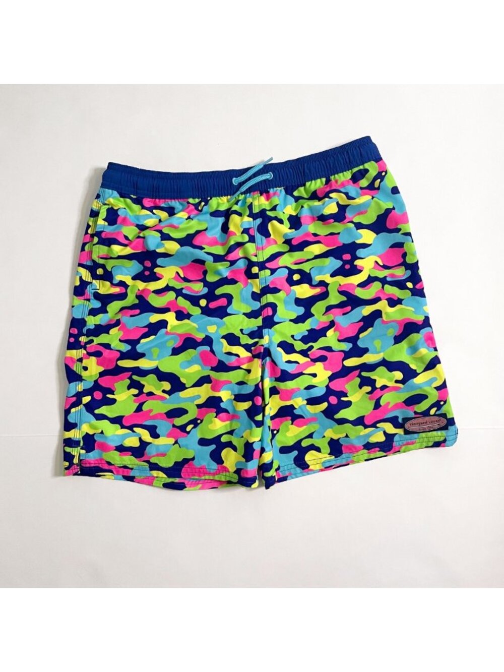 Vineyard Vines Boys Neon Camo Chappy Swim Trunks, Size 18